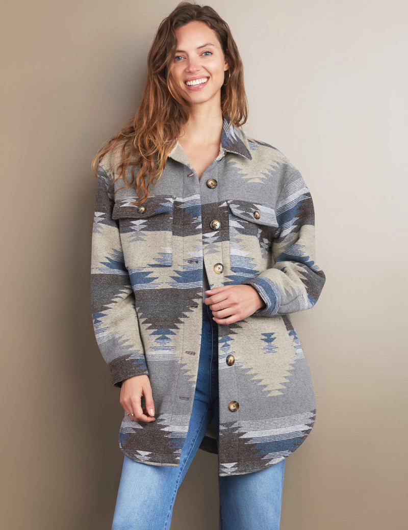 Women's Fashion Brand Western Print Fleece Jacket