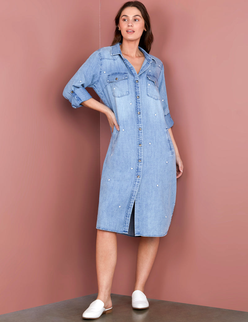 lone star denim dress Lone Star Strapless Whipstitched Mini Denim Dress Medium Blue / S