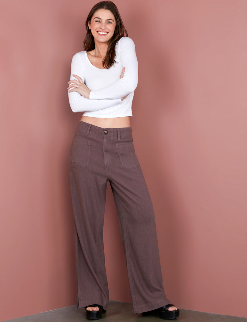 Women's Fashion Brand Brown Trouser Pants