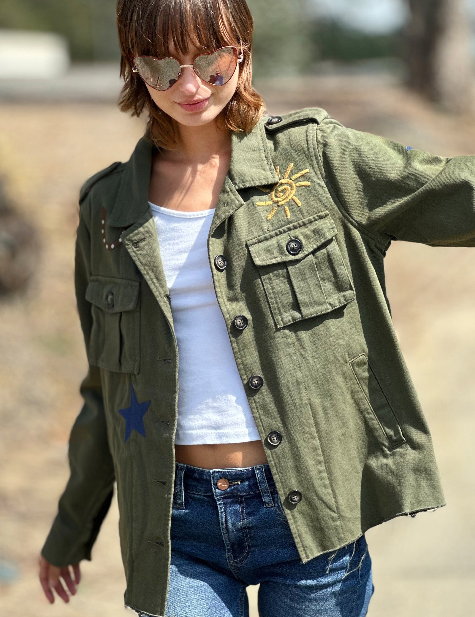 Women's Lucky Me Embroidered Canvas Jacket – Billy T – billytshop