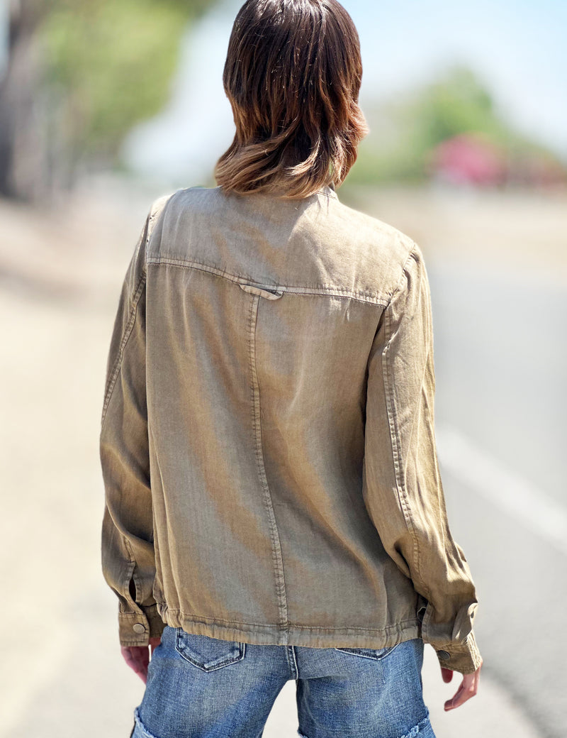 Women's Designer 4-Pocket Light Weight Tan Jacket