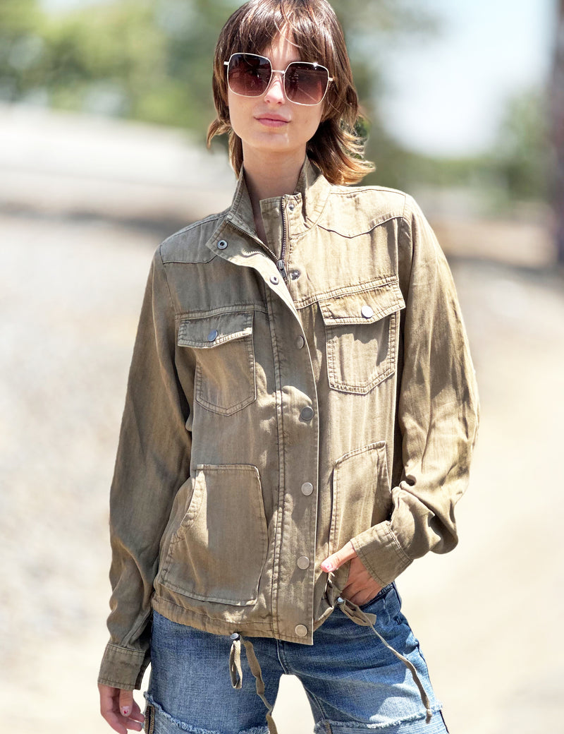 Women's Designer 4-Pocket Light Weight Tan Jacket