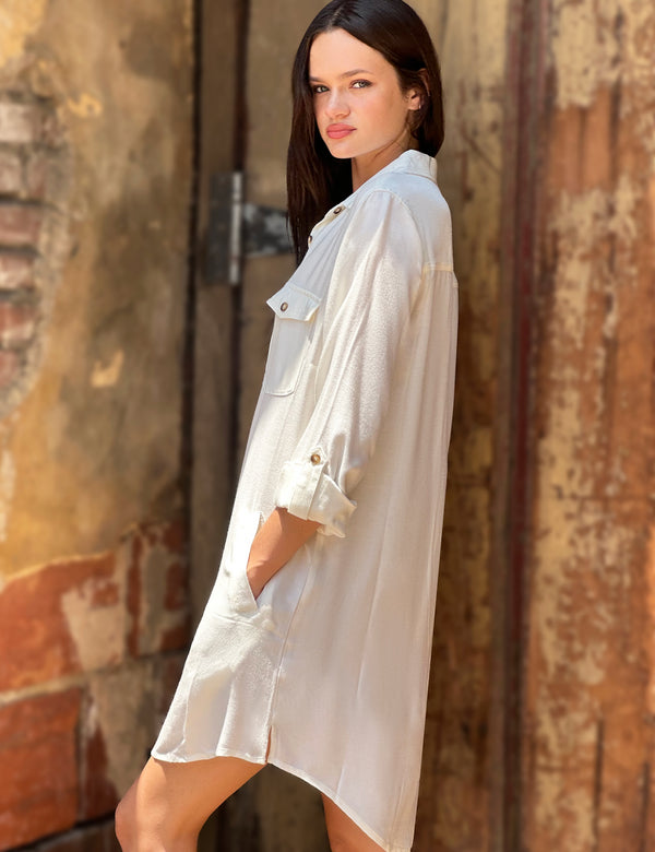 On The Move Shirtdress White Side View