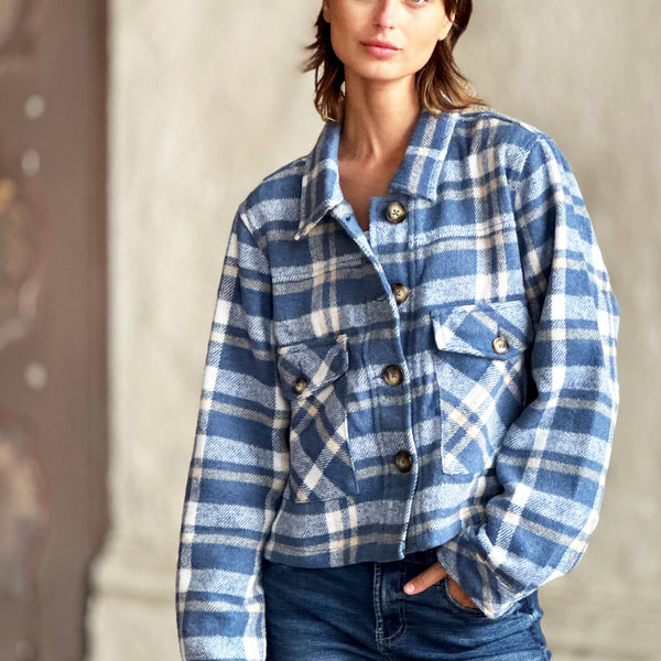 ジャケット・アウター NOT CONVENTIONAL blue plaid 2way blouson ジャケット・アウター NOT CONVENTIONAL blue plaid 2way blouson
