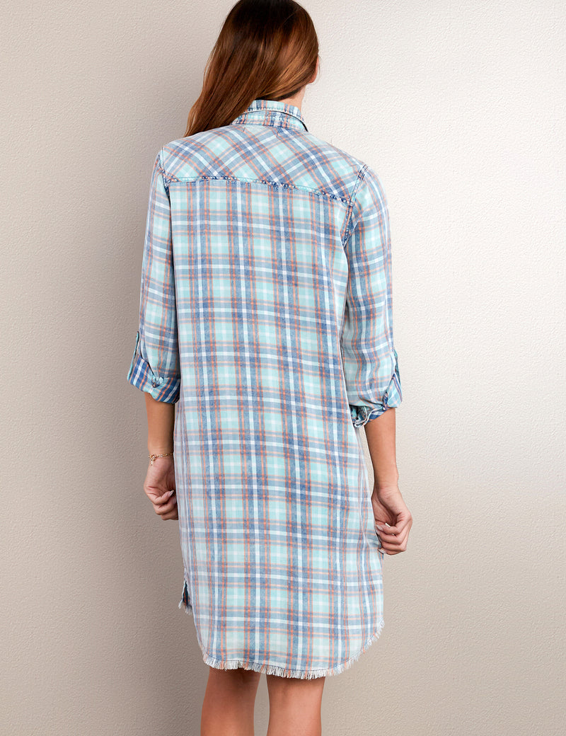 Patch Pocket Plaid Dress