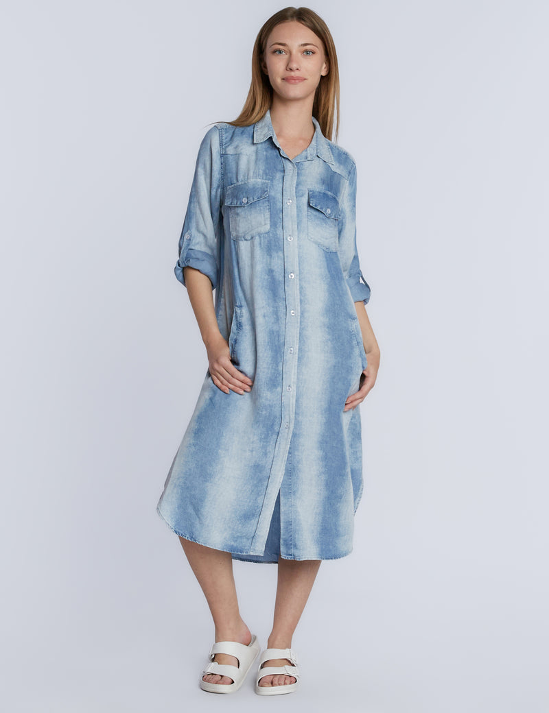 Patch Pocket Shirtdress Front View