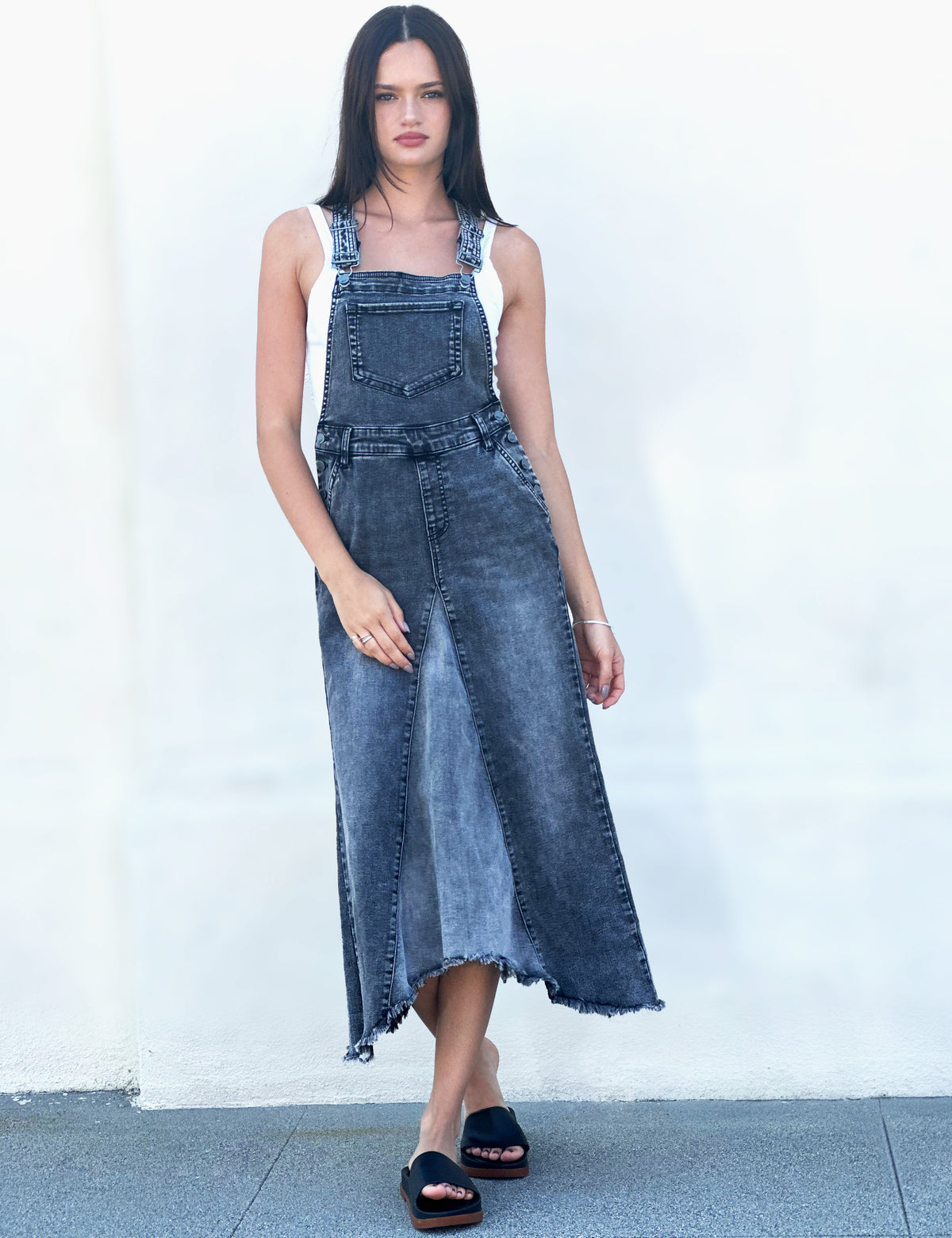 PEAK■Denim Overall Dress■送料込 Agnes Orinda Women's Plus Size Denim Overall Dress V Neck