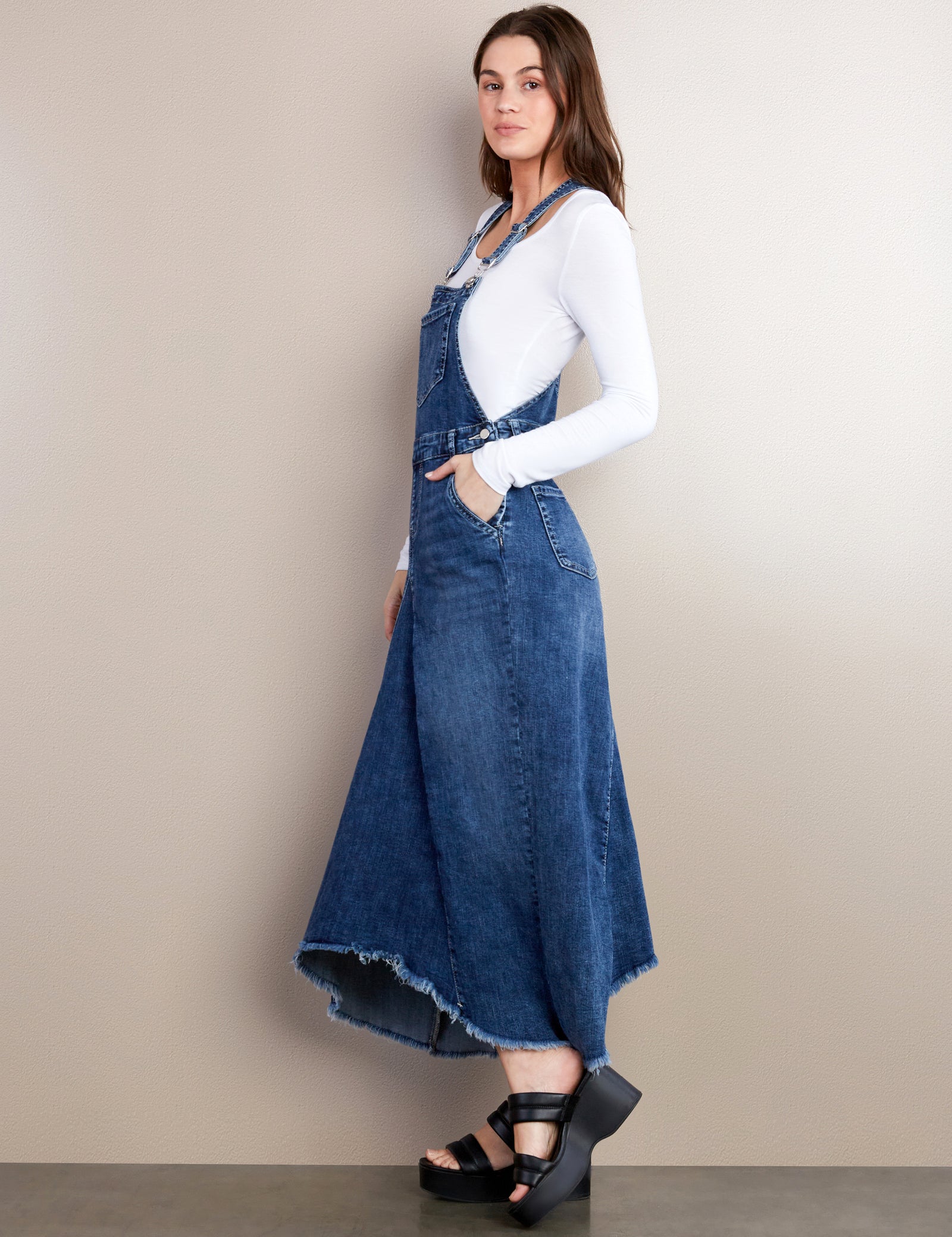 Women's Pieced Denim Jumper Dress – Billy T – billytshop Women's Pieced Denim Jumper Dress – Billy T – billytshop