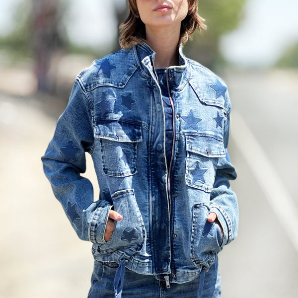 Women's Pow Embroidered Denim Jacket – Billy T – billytshop