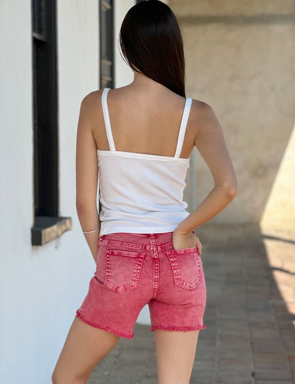 Cut Off Shorts in Red Rock Back View