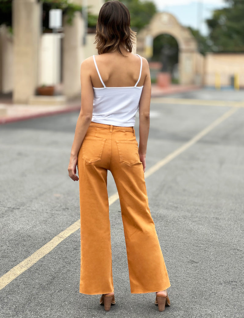 Women's Designer Brand Rust Colored Wide Leg Jeans