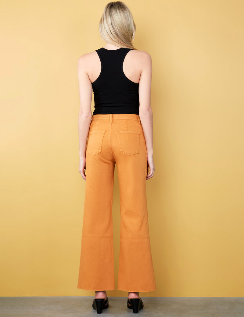 Women's Designer Rust Colored Wide Leg Jeans