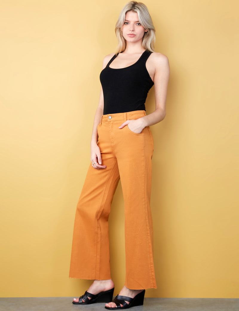 Women's Designer Brand Rust Colored Wide Leg Jeans