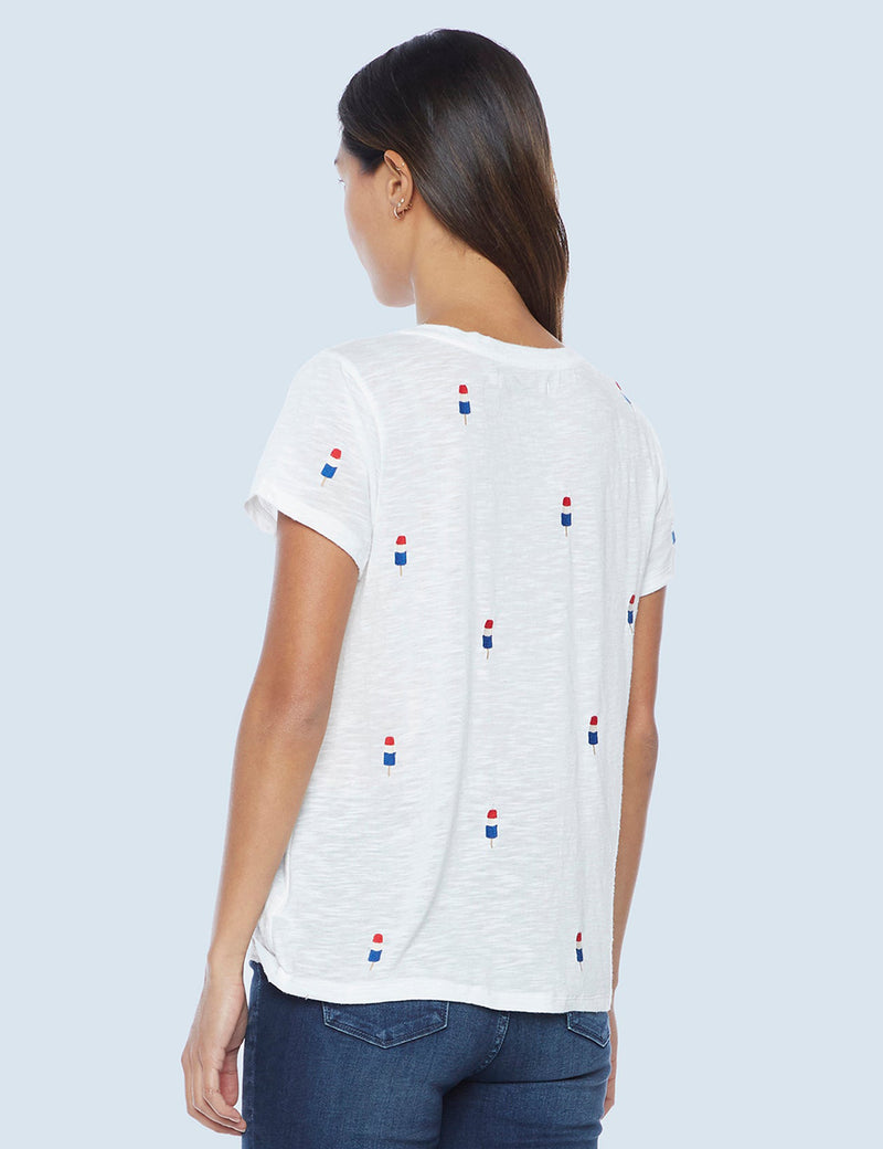 High-End Women's Fashion Designer Rocket Pop Embroidered Tee