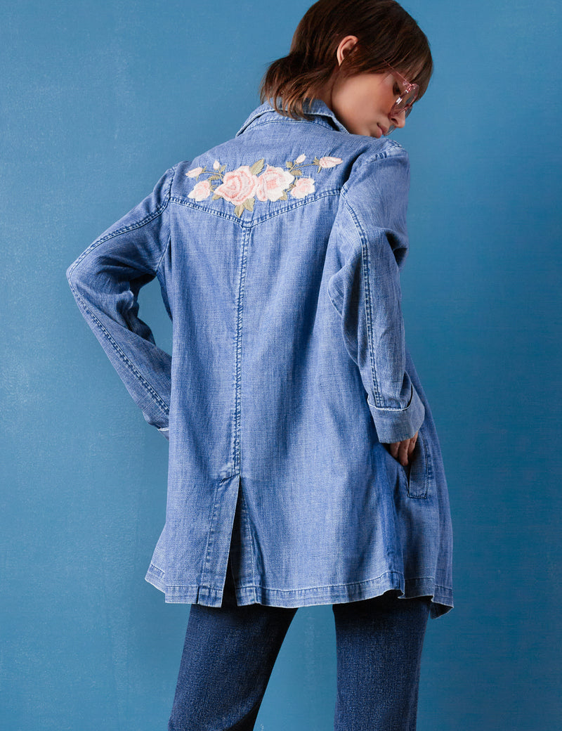 Rose Denim Blazer – billytshop1
