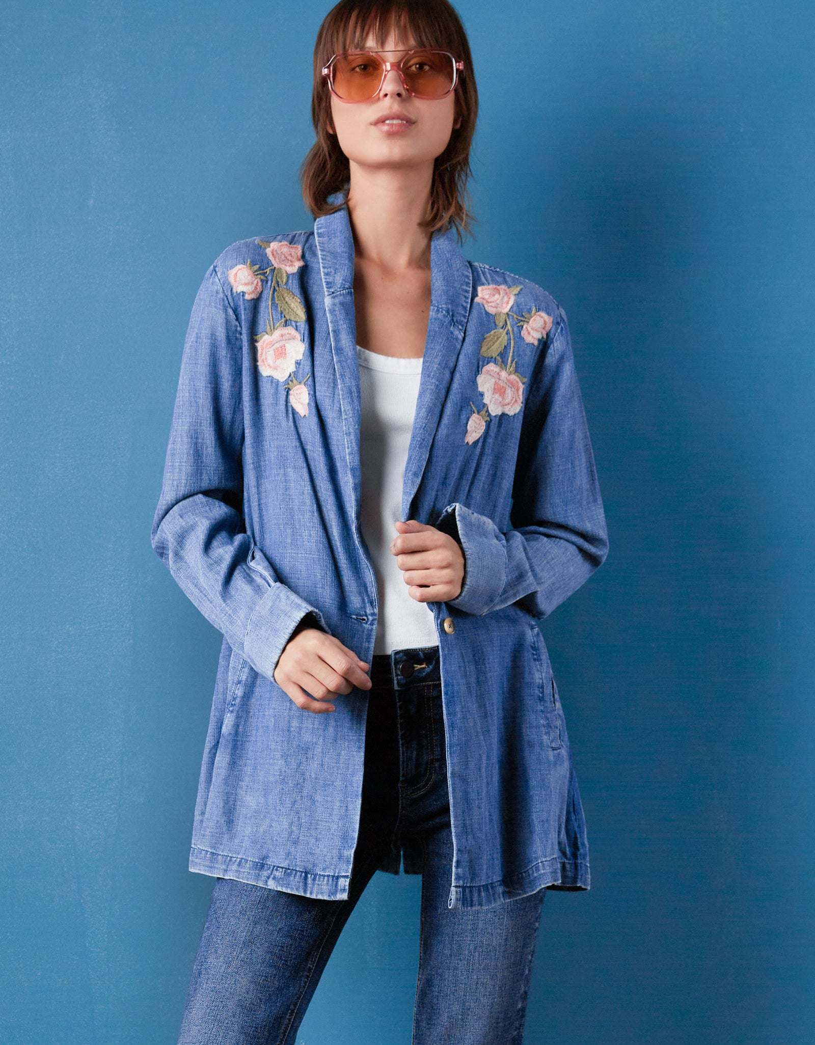 Rose Denim Blazer – billytshop