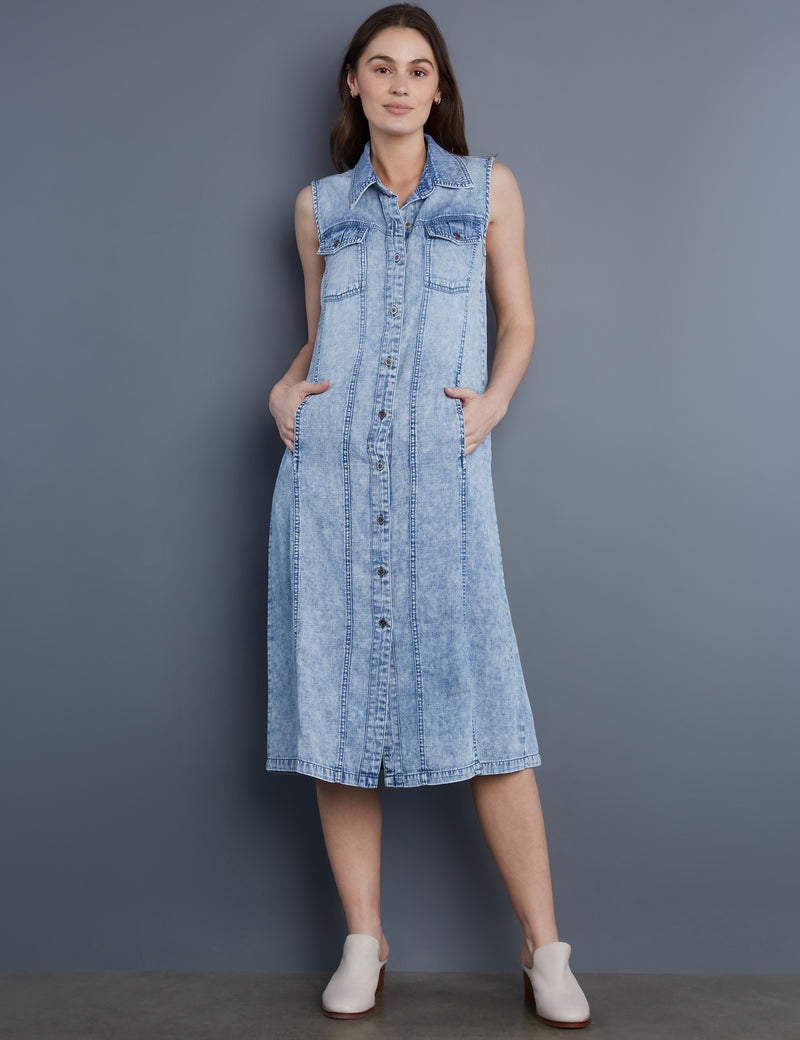 Women's Designer Sleeveless Denim Dress