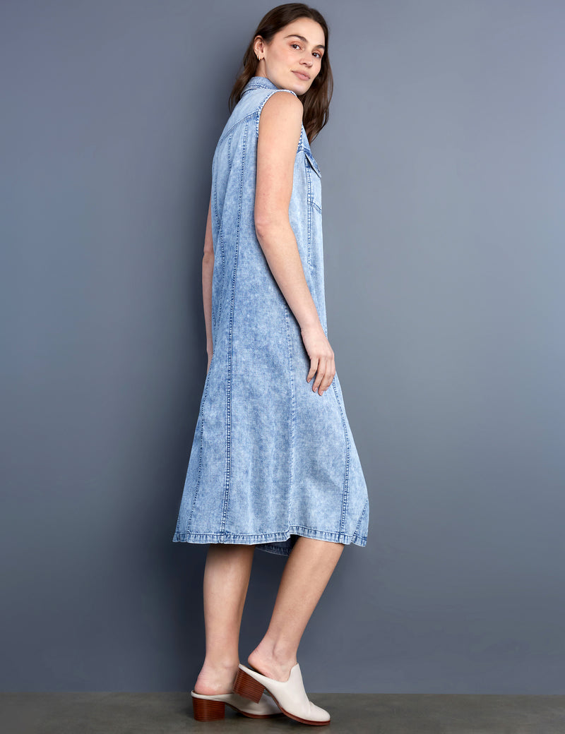 Women's Designer Sleeveless Denim Dress