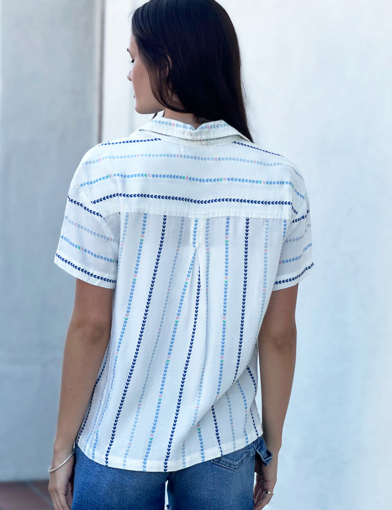 Stripe Hearts Multi Crossroad Shirt Back View