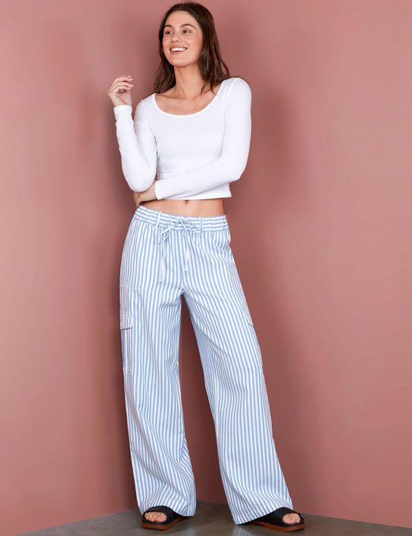 Women's Fashion Brand Striped Cargo Pants