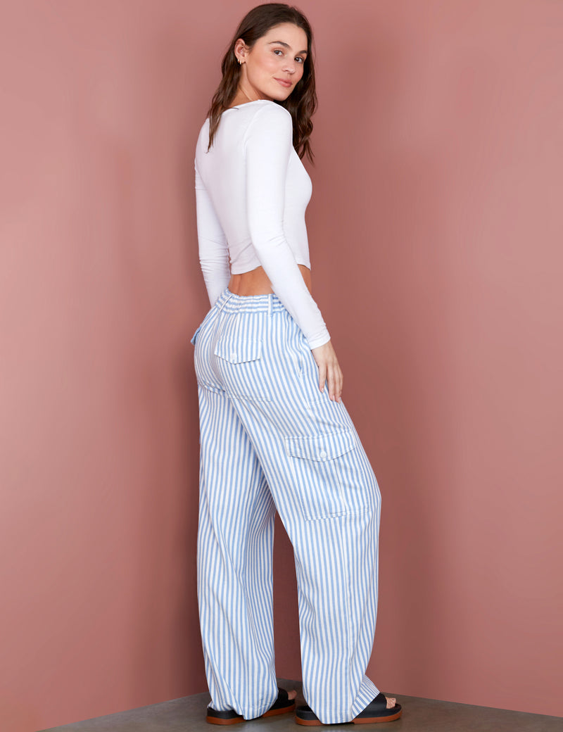 Women's Fashion Brand Striped Cargo Pants