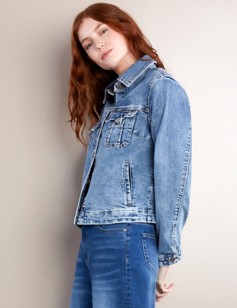 High-End Women's Fashion Brand Tab Pocket Denim Jacket 