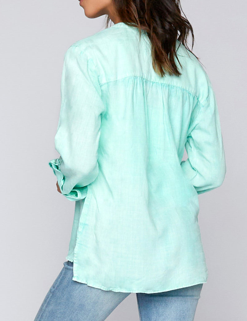 The Daily Shirt in Green Back View