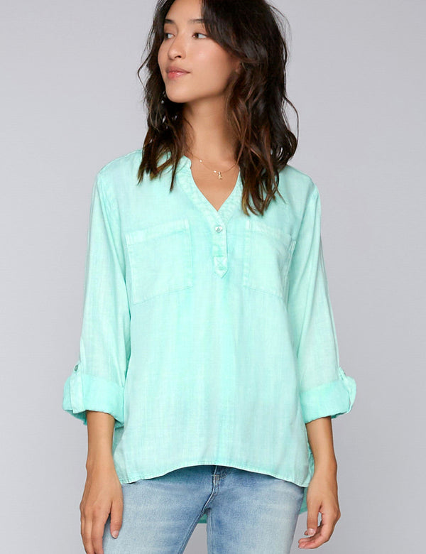 The Daily Shirt in Green Front View