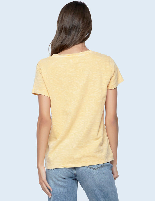 Women's Designer Cotton Slub V-Neck Tee