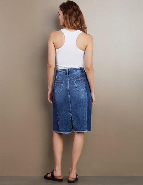 Women's Two Tone Jean Skirt
