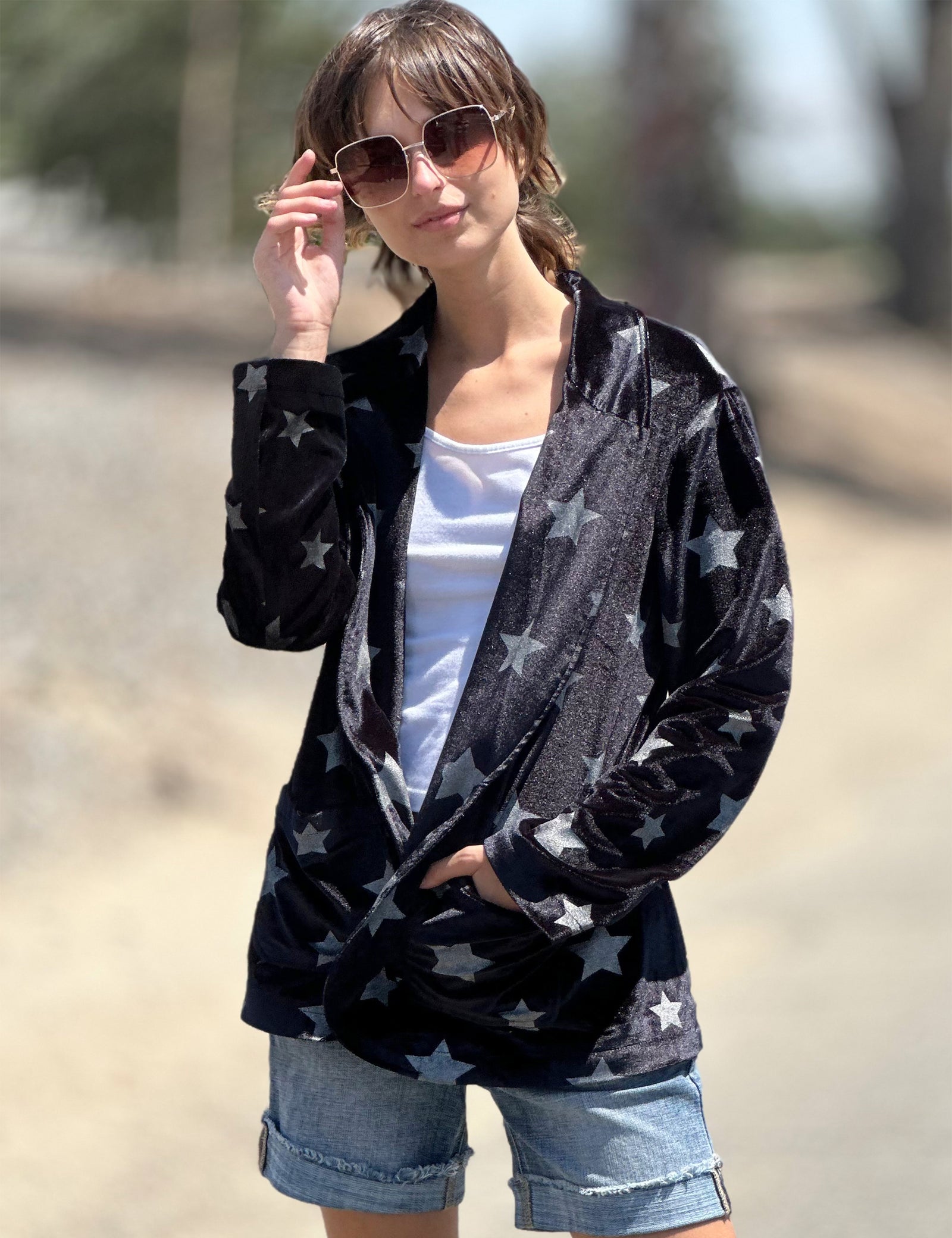 ジャケット・アウター JeanPaulGaultier FEMME Star jacket Women's Velvet Galaxy Star Print Jacket – Billy T – billytshop