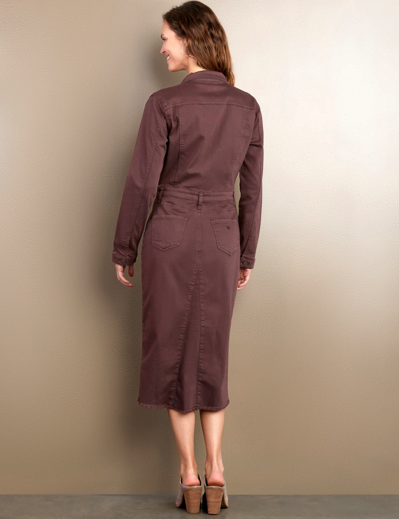 chocolate denim dress Off Shoulder Chocolate Denim Dress