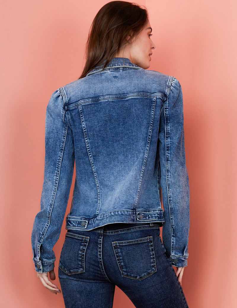 Women's Designer Puff Sleeve Denim Jacket