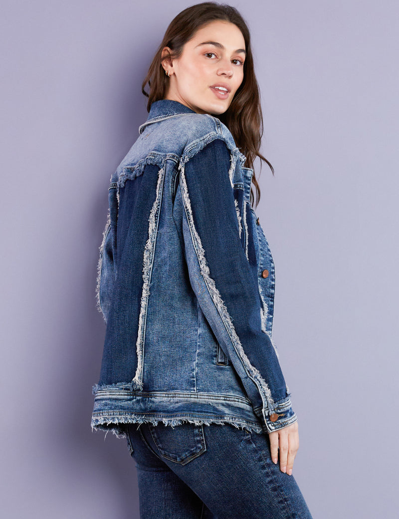 Women's Designer Raw Utility Denim Jacket