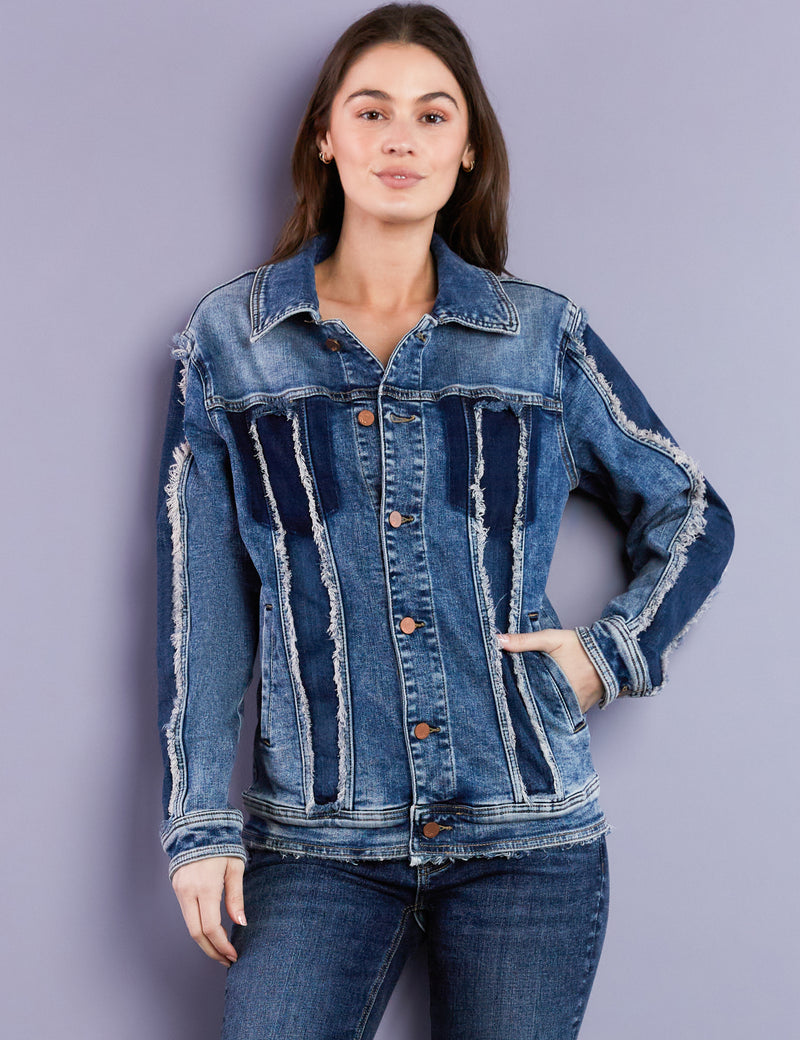 Women's Designer Raw Utility Denim Jacket