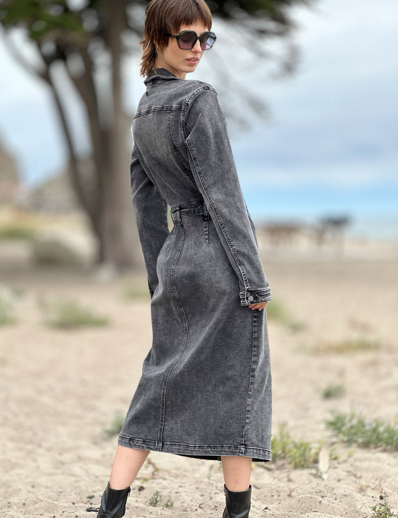 demin shirt dress Amazon.com: LOAIHA Womens Denim Dress Long Sleeve Buton Down Jeans Dress Chambray Lapel Rolled Sleeve Shirt Dress Casual Trendy Spring Fall Maxi Dress with Pocket : Clothing, Shoes & Jewelry
