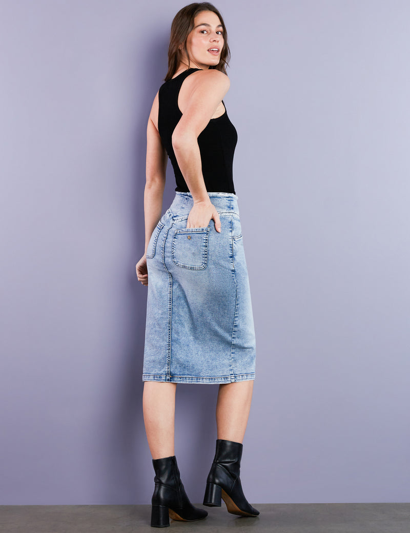 Women's Designer Denim Sunshine Midi Skirt