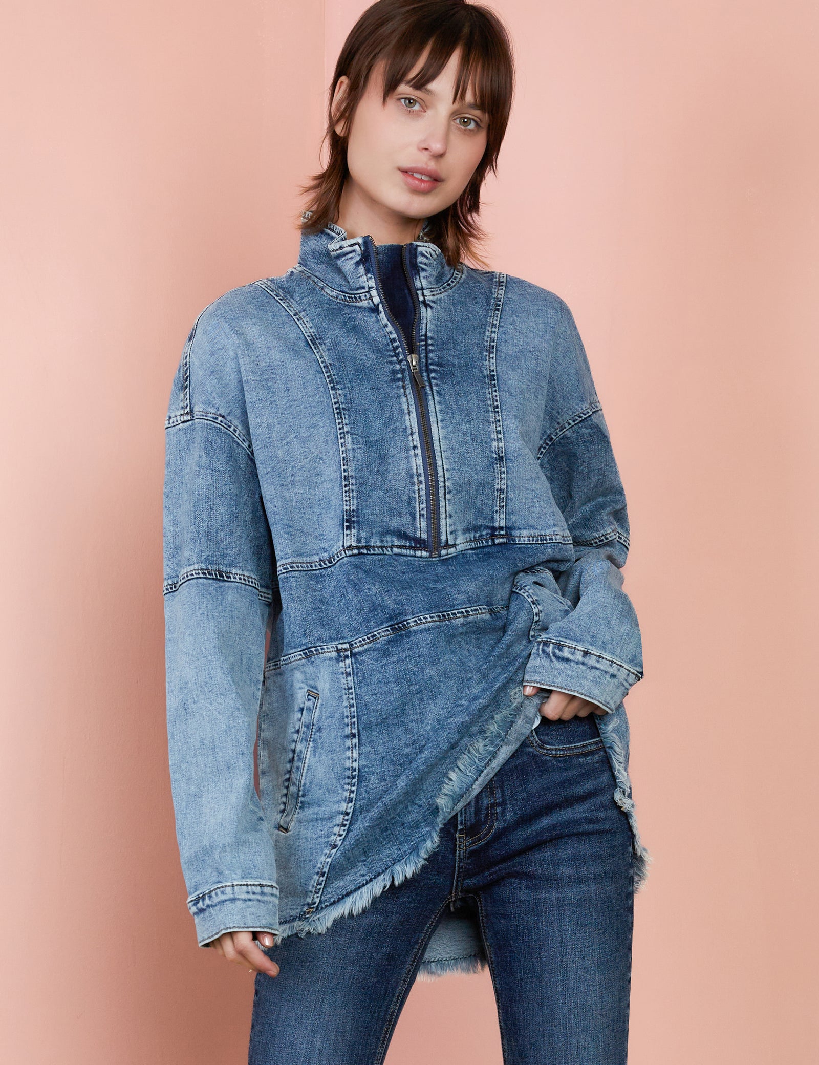 Pop-over Denim Jacket – billytshop Pop-over Denim Jacket – billytshop