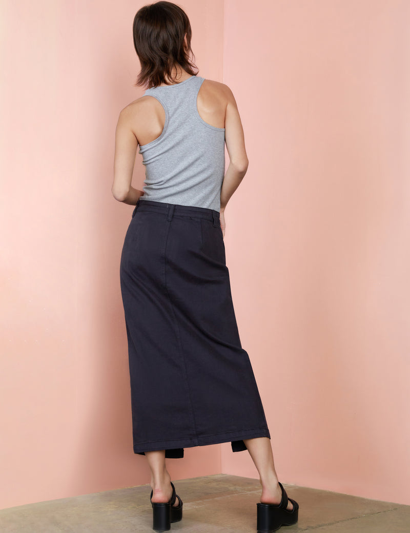 Center Split Pencil Skirt