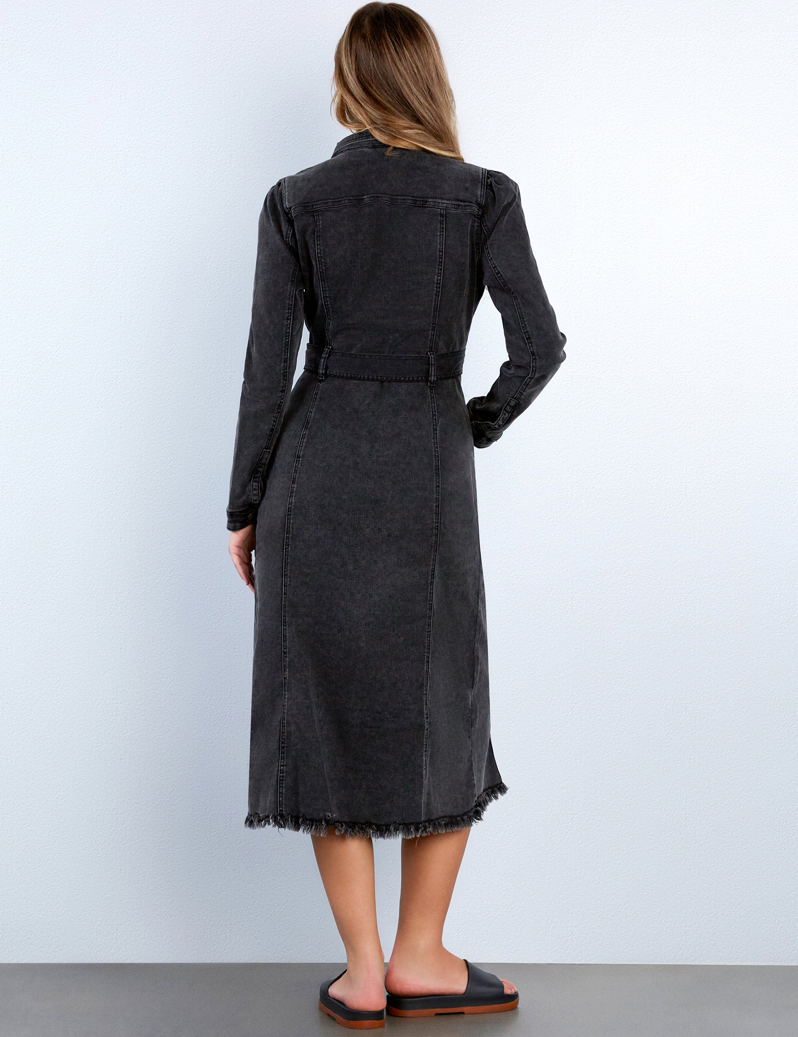 long black dress with denim jacket Women’s – Wash Lab Shady / S Color:Periwinkle* collection-layering-edit black dress with jacket ideas USMC Evening & Blue with front pockets