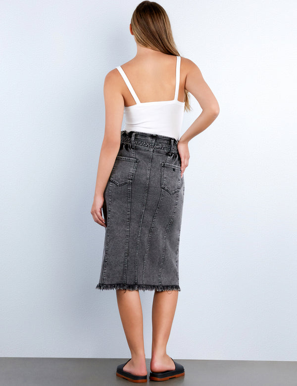 Tie Front Denim Skirt