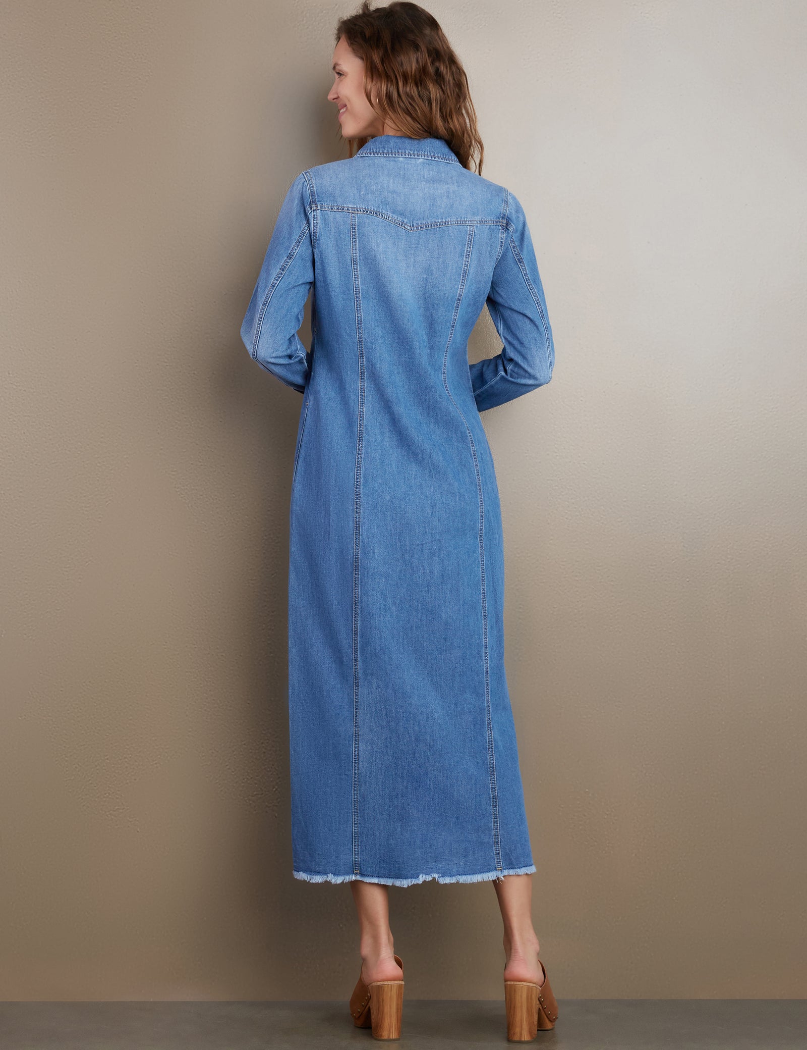 sequin dress Women’s Denim Maxi Shirtdress – Wash Lab Monterey Blue / M