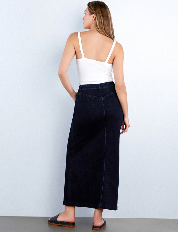 Button Front Maxi Skirt