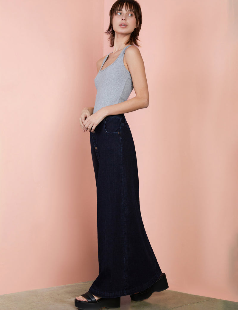 Button Front Maxi Skirt