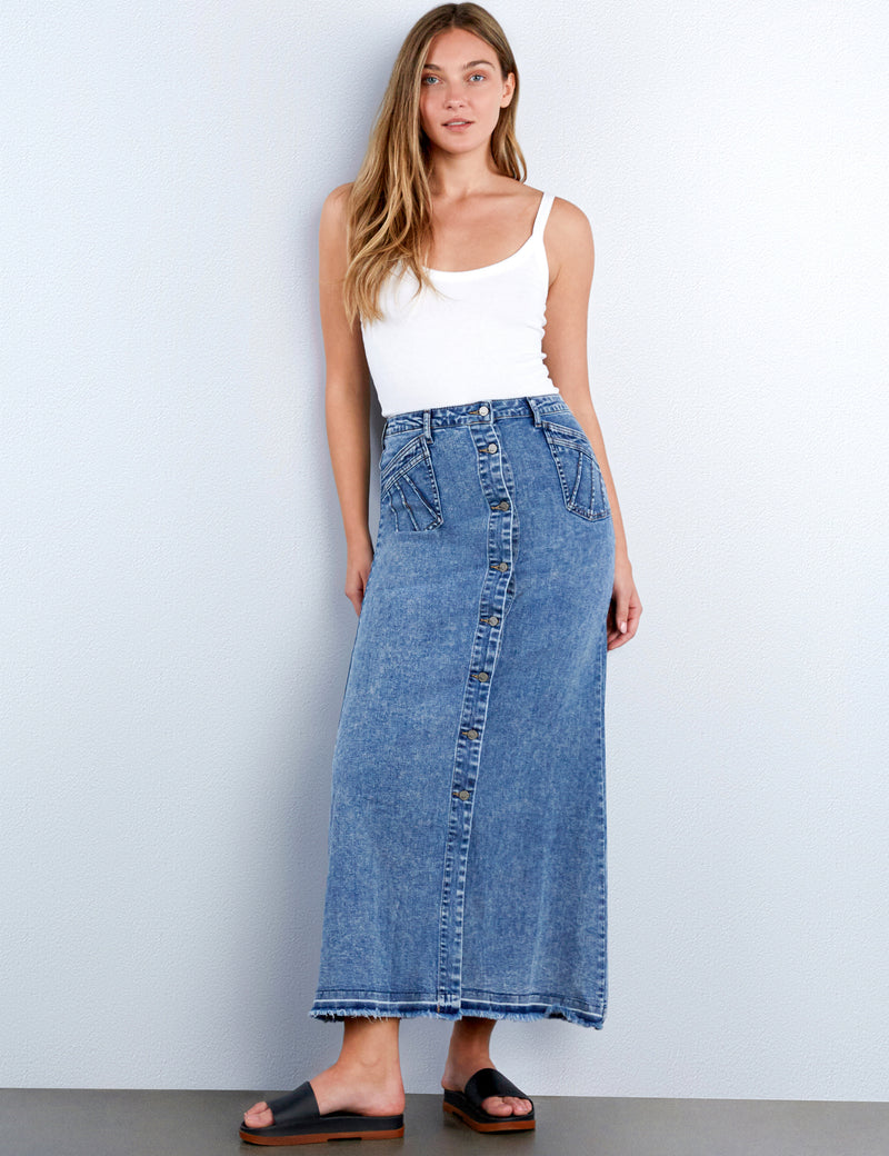 Royal Denim Maxi Skirt