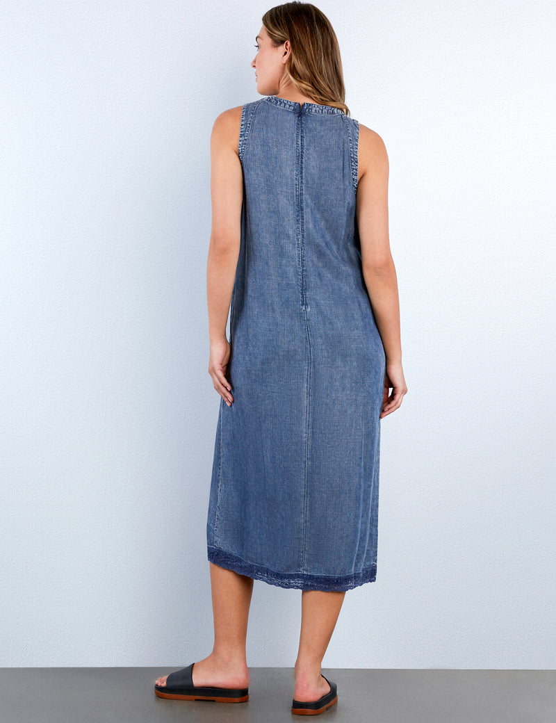 Womens Soft Denim Tank Midi Dress Billy T Taylor Blue / M Womens Soft Denim Tank Midi Dress Billy T Taylor Blue / M