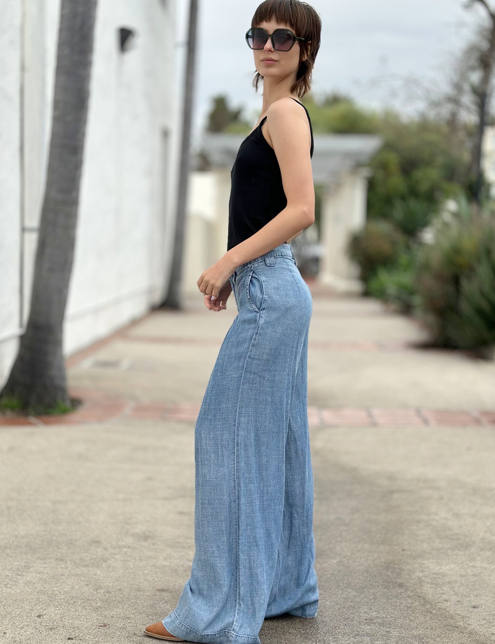 Women's Sway Soft Wide-Leg Denim Pants – Billy T – billytshop