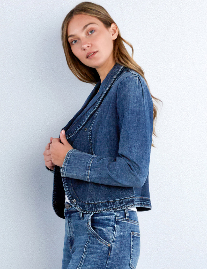 Short Riding Denim Jacket