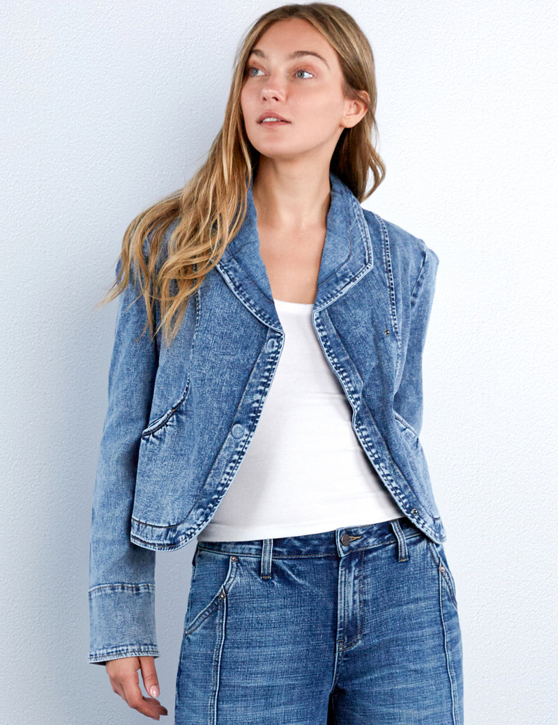 Short Riding Denim Jacket