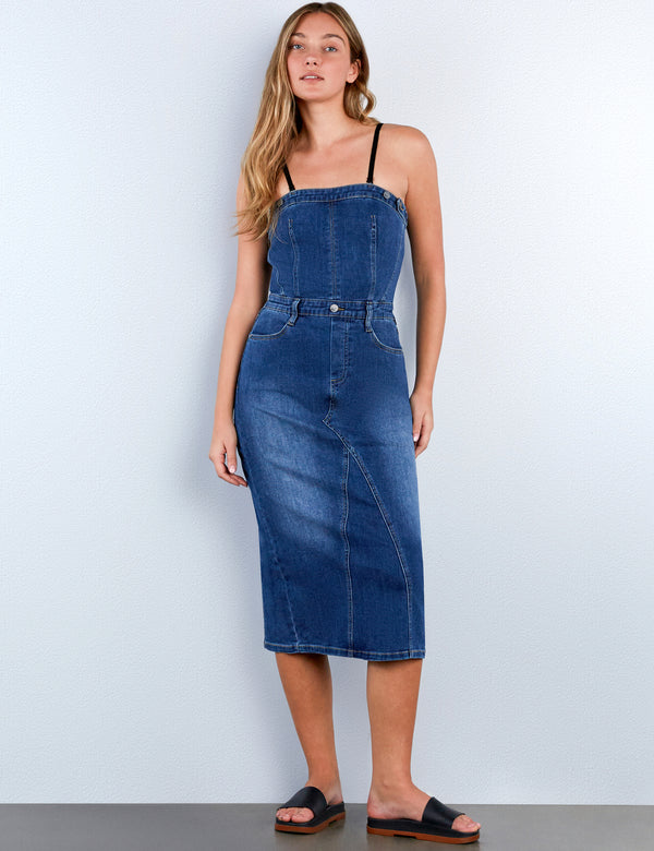 Retro Denim Corset Dress